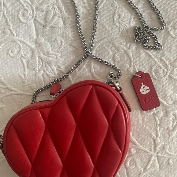 Coach Quilted Heart Mini Bag in Red - Picture 2 of 3